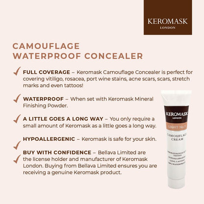 Keromask Full Cover Concealer | DARK No 1 | 15ml - Keromask London